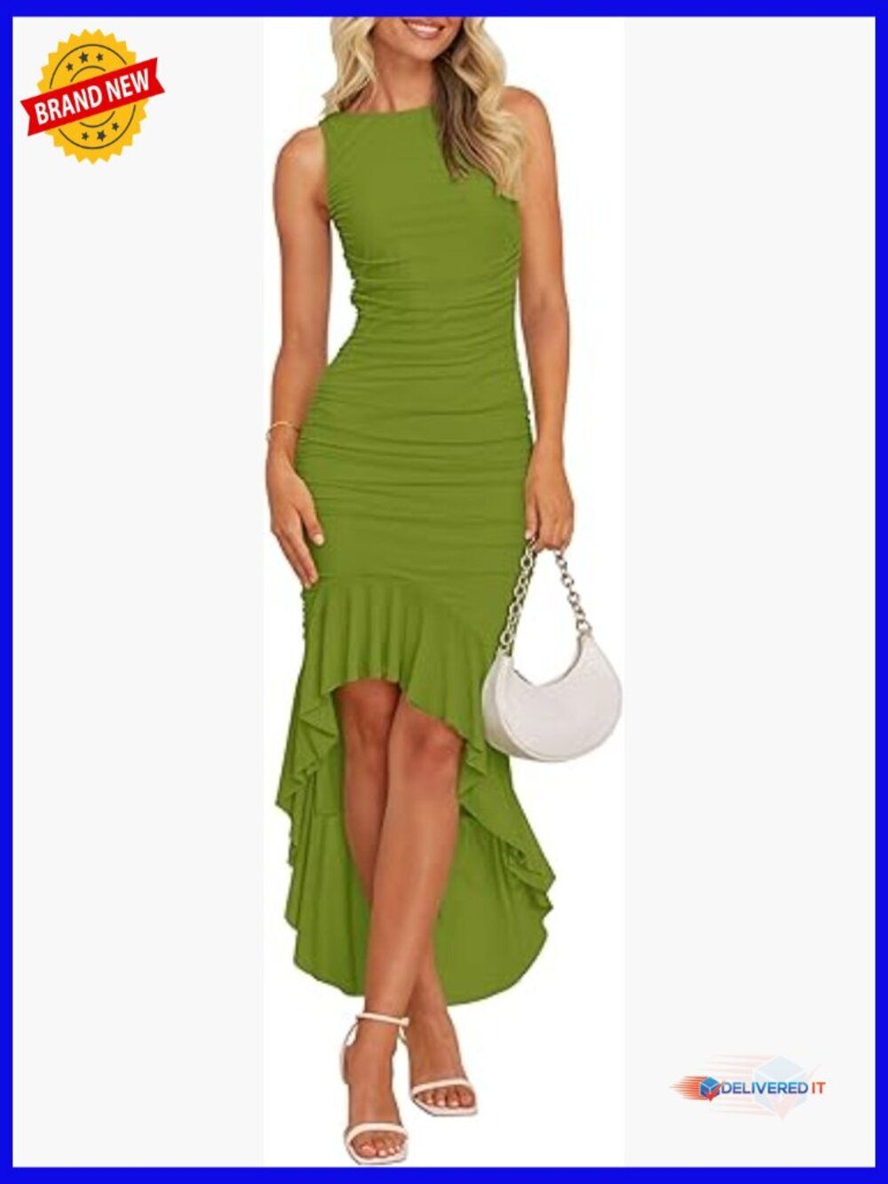 Sleeveless Backless Ruched Bodycon Mermaid Cocktail Dress